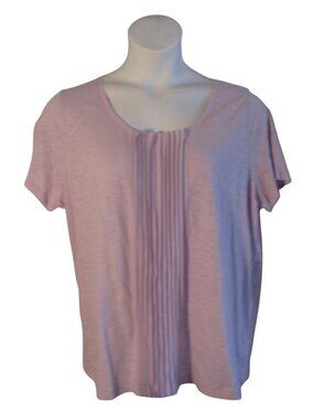 Talbots 2X Light Purple Knit Shirt Top Tee Pleated Detail